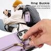 For iPhone 16 Pro Leather Back Cover Zipper Wallet Kickstand Phone Case with Shoulder Strap