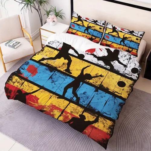 

Voleybal Soft Duvet Cover Voleybal Background Theme Soft Duvet Cover Suitable for Children Kids plus Adult Peoples Soft Warm plus Breathable 135*200cm Eu-Single