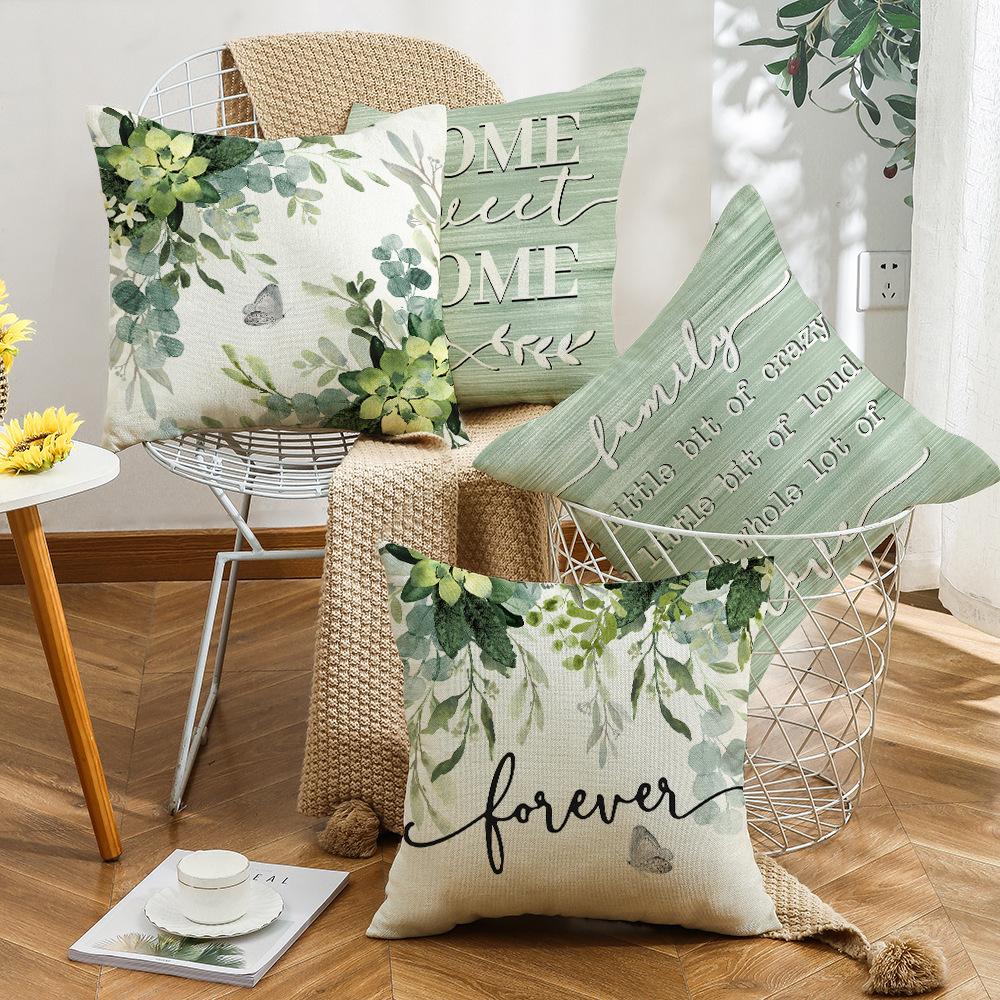 New Spring Plant Pillowcase Bedside Decorative Pillowcase Waist Sofa Bedroom Pillow