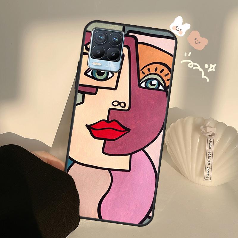 Abstract Portrait Art Painting Case For Realme C71 C63 C61 C55 C51 C53 C25 C65 C67 C75 11 12 13 14 15 Pro Plus GT6 GT7 Pro