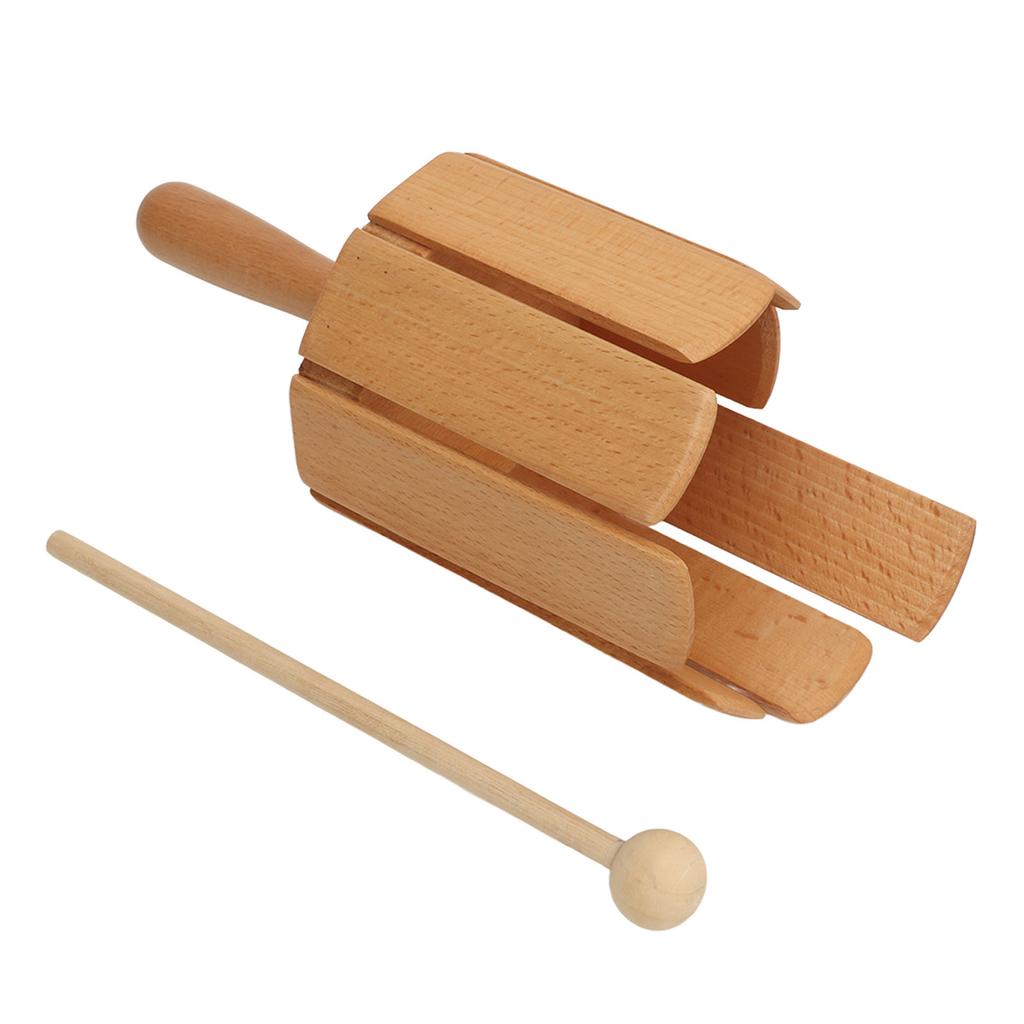 Wooden Music Tube with Hammer 8 Tones Sound Tube Orff Percussion Instrument for Musical Teaching and Performance
