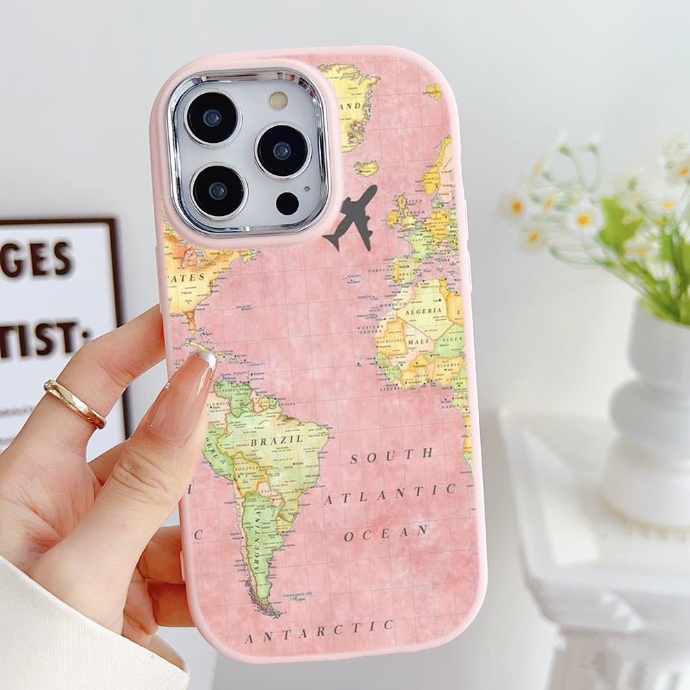 LZ24 Map airplane trajectory art Soft Phone Case for Samsung S24 Ultra S23 Plus S21 A16 A54 A34 A05 Infinix Hot 40 30 Lens Protection Shockproof Cover