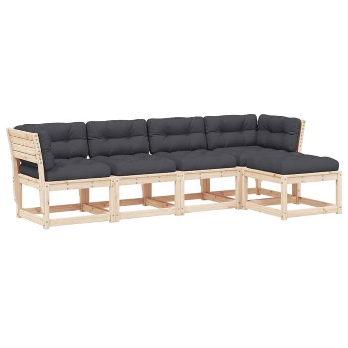 VidaXL Garden Lounge Set with Cushions 5 Pcs, Patio Seating, Furniture Set, Backyard Terrace Furniture 3217005