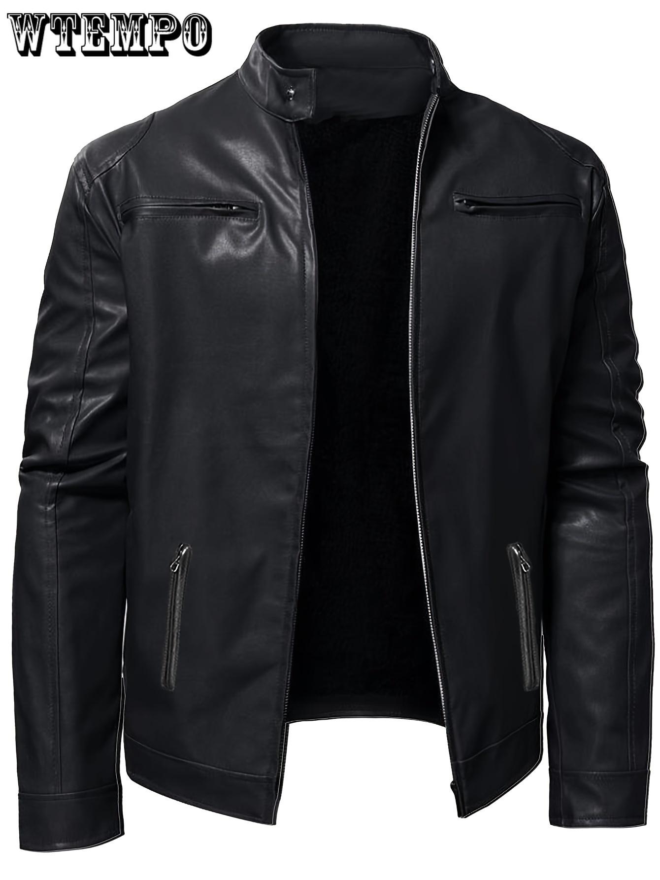 

Чоловіча байкерська куртка зі штучної шкіри Стильна та міцна - на весну-осінь - для чоловіків - ідеально підходить для повсякденної їзди та їзди на мотоциклі - чудовий подарунок для модних хлопців XXL чорний