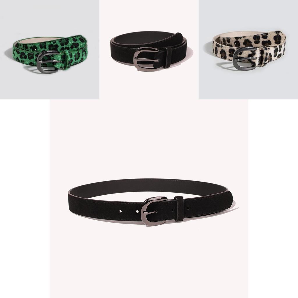Fashion Faux Leather Leopard Print Womens Belt With Pin Buckle For Casual Wear