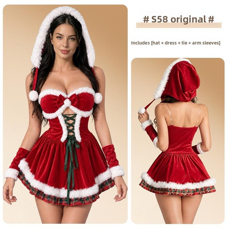 Christmas Sexy Lingerie Costume For Women With Polyester Fabric For Festive Role Play
