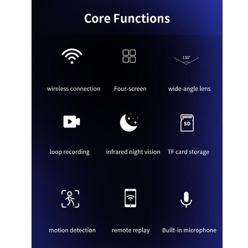 C1 Mini Camera Feature Night Viewing and Easy Installation Stand for Security Monitoring Home or Work Black