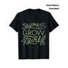 Women's Oversized Gardening Slogan T-Shirt Plant Design You Grow Crew Neck Tee Black Green Pink Gift for Plant Lovers