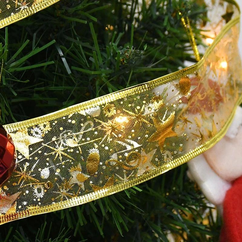 Christmas Decoration LED Ribbon Lights Christmas Tree Ornaments DIY Lace Bows String Light Navidad Home Decoration New Year 2025