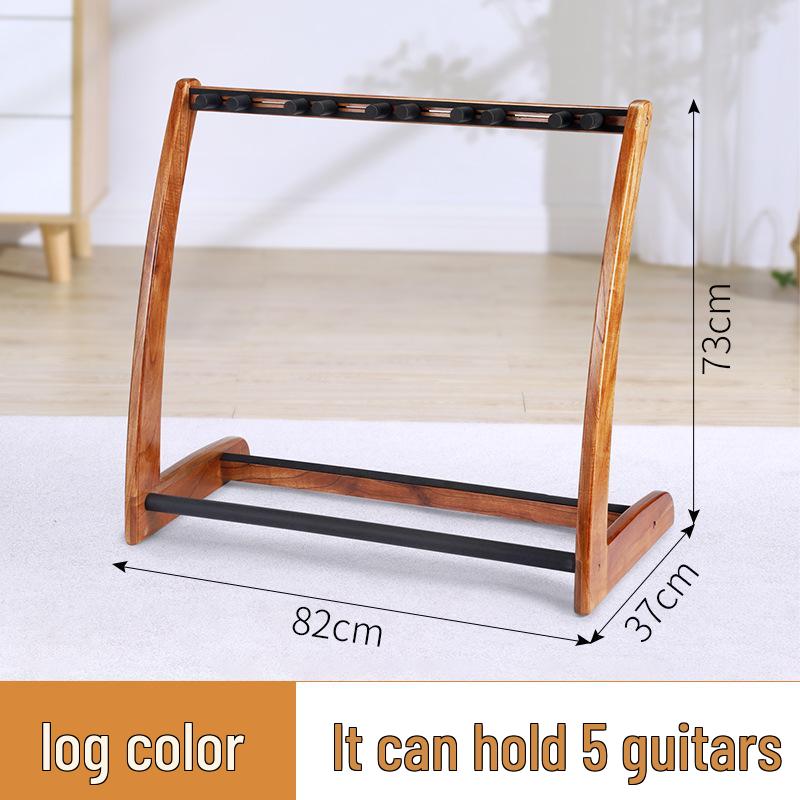 Solid Wood Multi-Guitar Display Stand with 5-Head and 3-Head Options