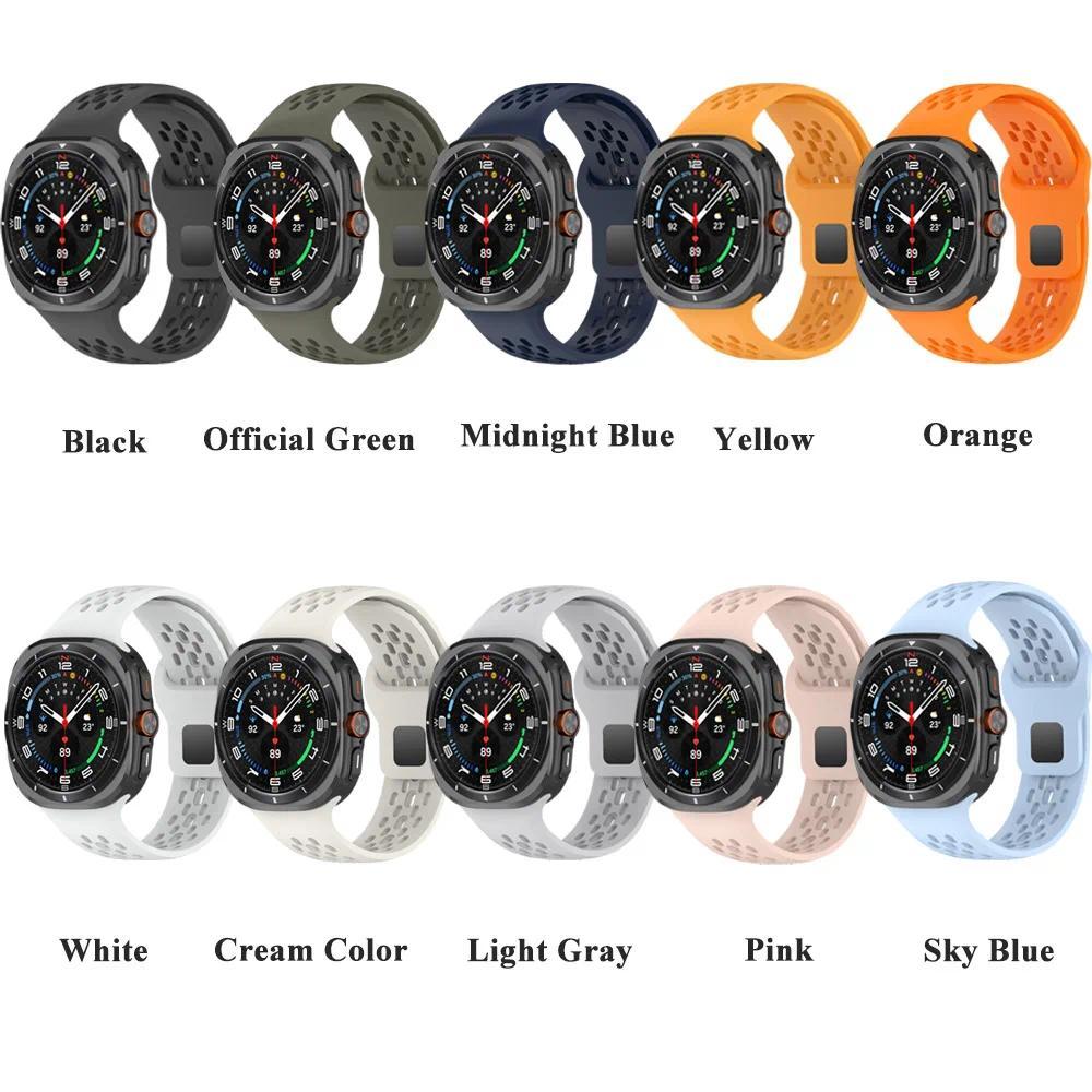 Silicone Bracelet For Samsung Watch 7 Ultra 47mm Breathable Sport Strap Watchband Galaxy Watch Ultra 47mm Women Men Band Correa