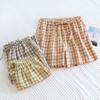 Women's Plus Size Plaid Loose Cotton Sleep Shorts for Summer