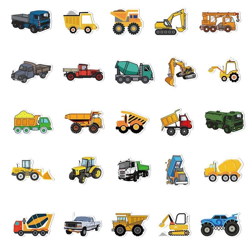 10/25/50pcs Cartoon Truck Transports Stickers for Bedroom Teachers Decals Scrapbook Stationery Laptop Fridge Suitcase Phone