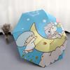 1pc Unicorn Moon Basket Starry Sky Automatic Folding Umbrella - Portable 3-Fold Design with Iron Frame, Perfect for Fans, Travelers, Daily Use, and Fe
