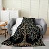 Tree of Life Flannel Fleece Throw Purple Geometry Artwork Super Soft for Bed Sofa Exotic Bohemian Style Bedroom Decor Twin X