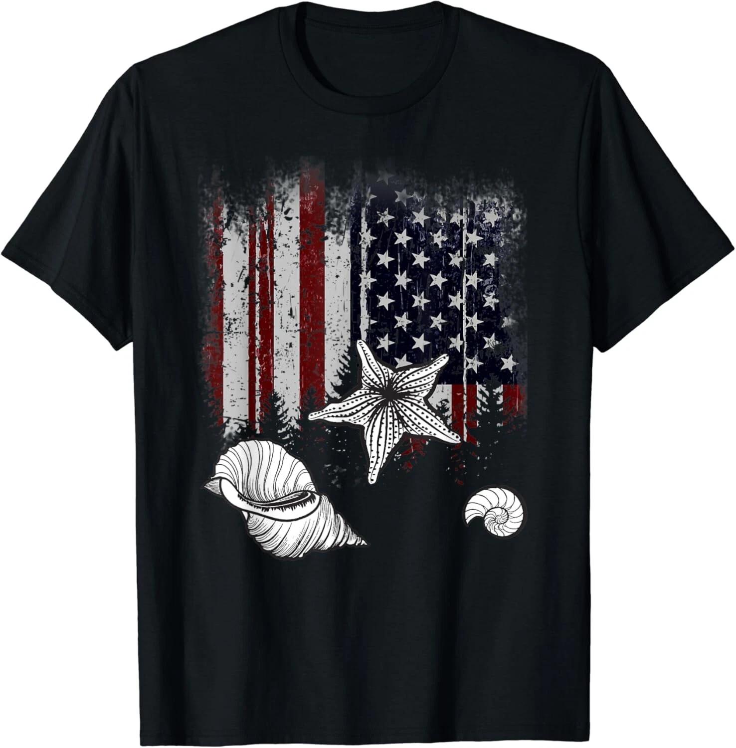 Funny USA American Flag Beachcombing For Beachcombing Lovers Gift Unisex T-Shirt S
