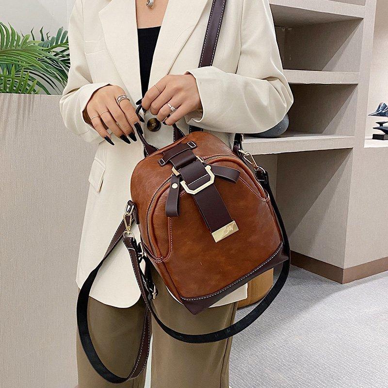 Hong Kong style retro women bag 2020 Internet celebrity new trendy versatile portable shoulder messenger bag fashion backpack