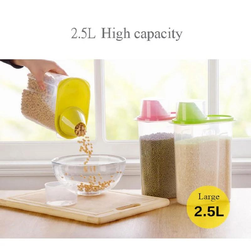 Kitchen Food Container Sealed Crisper Grains Tank Storage Kitchen Sorting Rice Storage Box Container Bottles and Jars