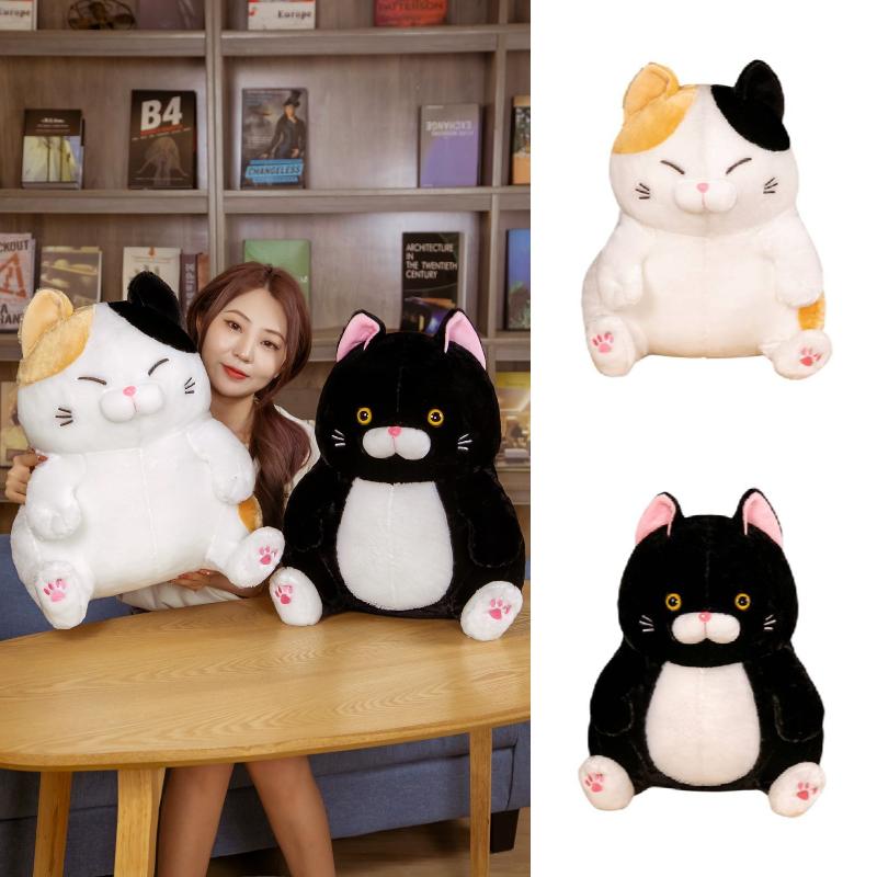 Plush Cat Amuse Doll Stuffed Toy Decoration Black White Multiple Sizes Kids Gift