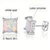 New Square Opal Stud Earrings Copper Plated Real Gold High Quality Kyocera Opal Opal Jewelry