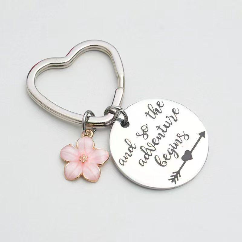 Stainless Steel Grateful Mothers Day Birthday Gift DIY Small Accessories Creative Keychain Stainless Steel Keychain for Backpack Bag Pendant