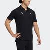 Adidas Wuji Series Logo Solid Short Sleeve Polo Shirt Men Tops Black GP0825