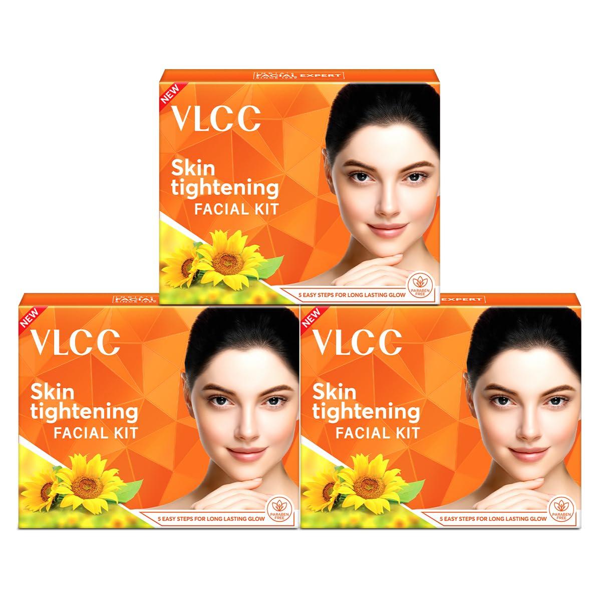 

VLCC Skin Tightening Facial Kit For Firming And Smooth Skin 25g X 3 (75g) Pack Of 3 For Elasticity And Youthful Glow At Home Facial Care Routine