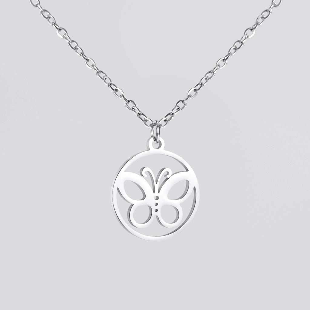 Butterfly Pendant Necklace for Women Stainless Steel Necklace Jewelry Clavicle Chain Ladies Wedding Gifts Accesorios Para Mujer