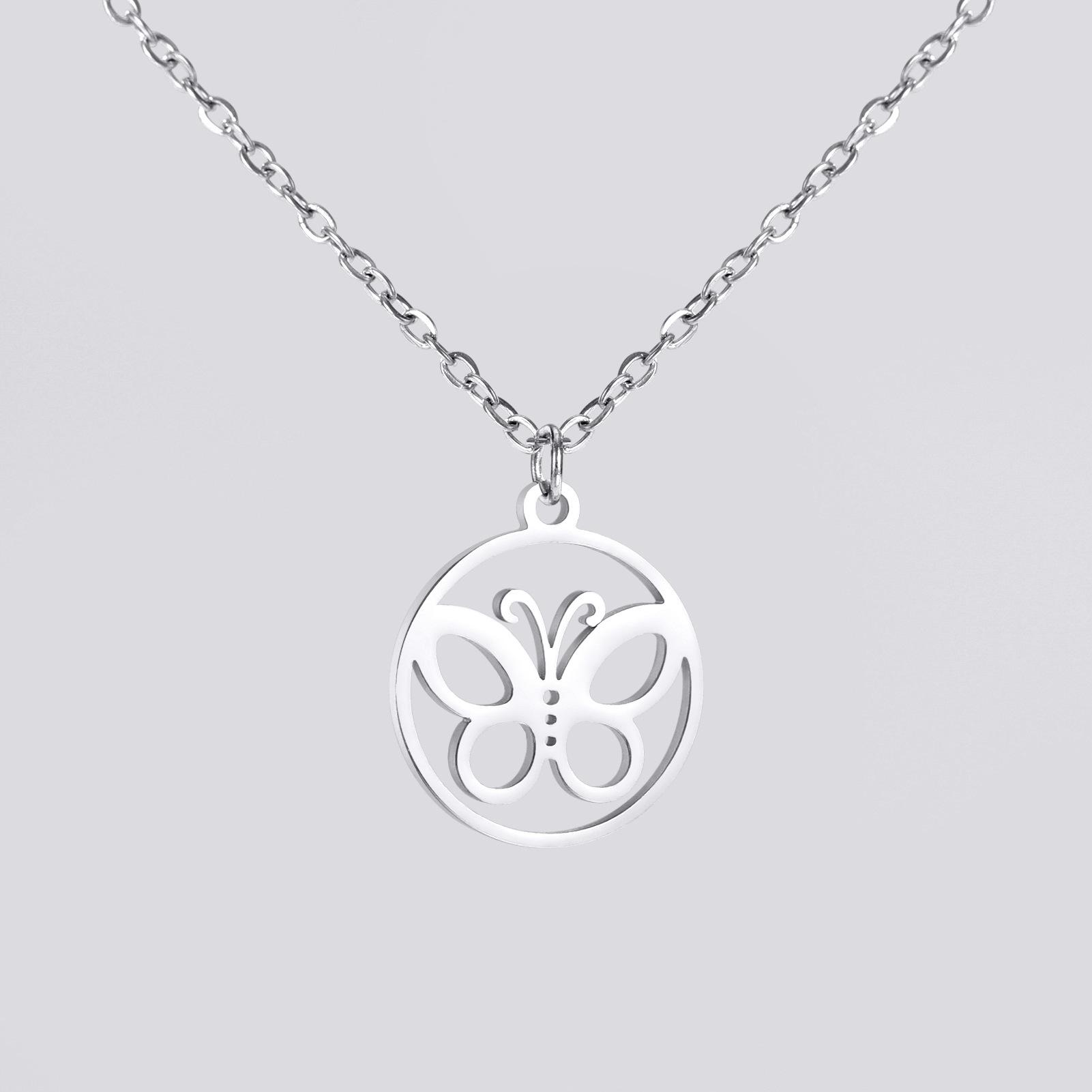 

Ожерелье с подвеской в виде бабочки для женщин, ожерелье из нержавеющей стали, ювелирные изделия, цепочка на ключицу, женские свадебные подарки, аксессуары для женщин