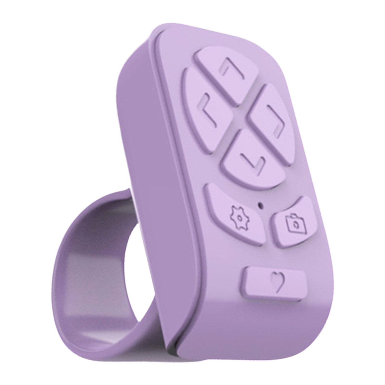 

Bluetooth-кольцо для селфи, пульт дистанционного управления для приложений социальных сетей, захват для пальцев, перелистывание страниц для фотографий и видео фиолетовый