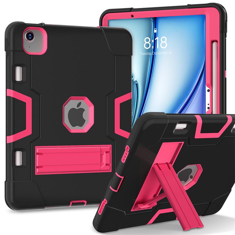 iPad 10th Gen 2022 Silicone Case with Stand, Drop-proof, Color Block Design, Full Coverage for iPad A16 11th Gen