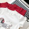Baby- und Kleinkind Cartoon-Print Kurzarm-Strampler und T-Shirt Set mit Modischen Baby-Shorts - Sommer-Trend