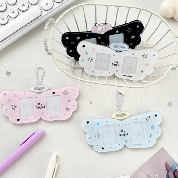 Acrylic Photocard Holder,Lovely Credit Card Sleeve Pendant Keychain Badge Holder for Student Card Id Cards Bank Card