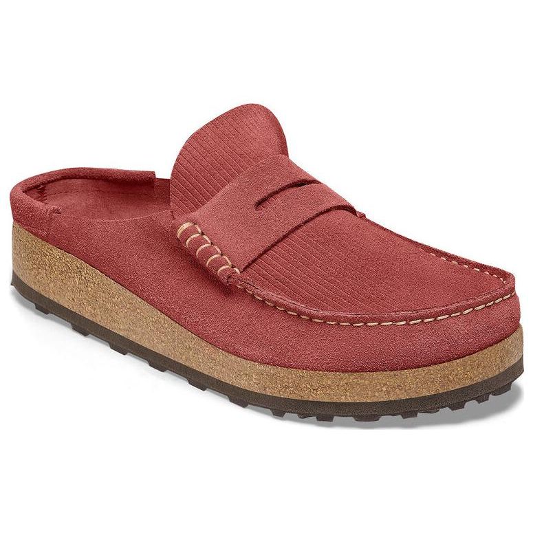 Birkenstock Suede Comfortable Round Toe Versatile Platform Closed Toe Slippers Unisex slippers Red 1025492