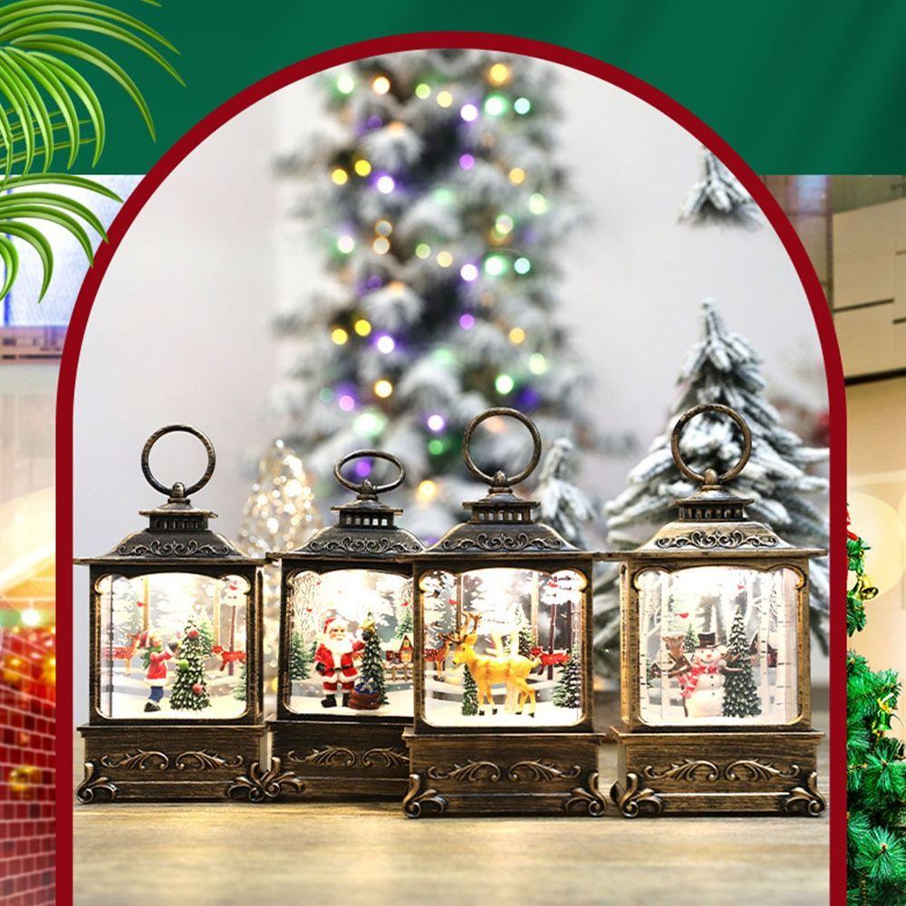 Santa Snowman Boy Christmas Wind Lamp Night Light Christmas Lantern Portable Santa Claus Lamp  Home