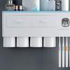 Zahnbürsten-Aufbewahrungsregal Umgekehrte magnetische Adsorption Zahnbürstenhalter Zahnpasta-Squeezer 4 Blau