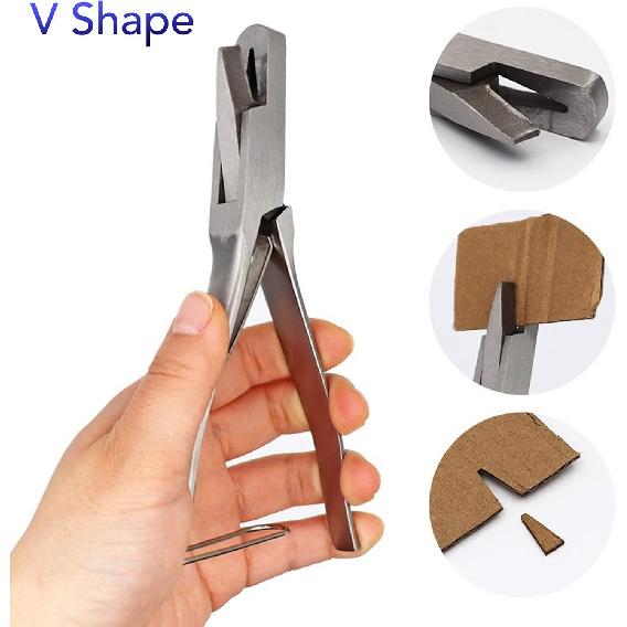 Ear Tag Plier Stainless Steel, Pig Ear Tag Pliers, Ear Tag Plier, Ergoesnomic Veterinary Ear Notcher Tool for Cattle, Sheep, Goats Identification (V