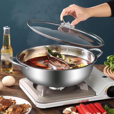 Compartment Shabu Pot with Spoons for Family Gatherings