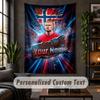 Tapiserie de perete personalizată, Text personalizat Erling Haaland, Artă de perete din material moale pentru decor interior