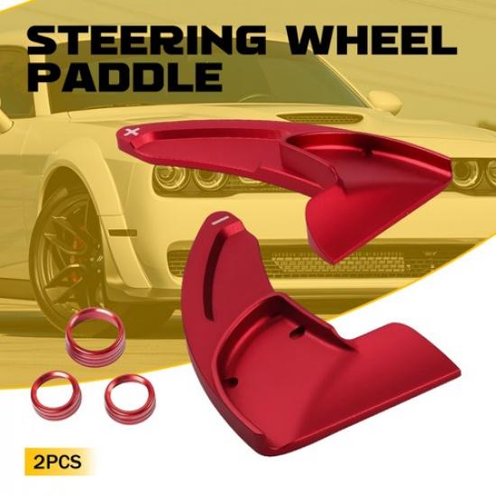 

Steering Wheel Shift Paddle Trim & Control Knob For Dodge Challenger Charger Red