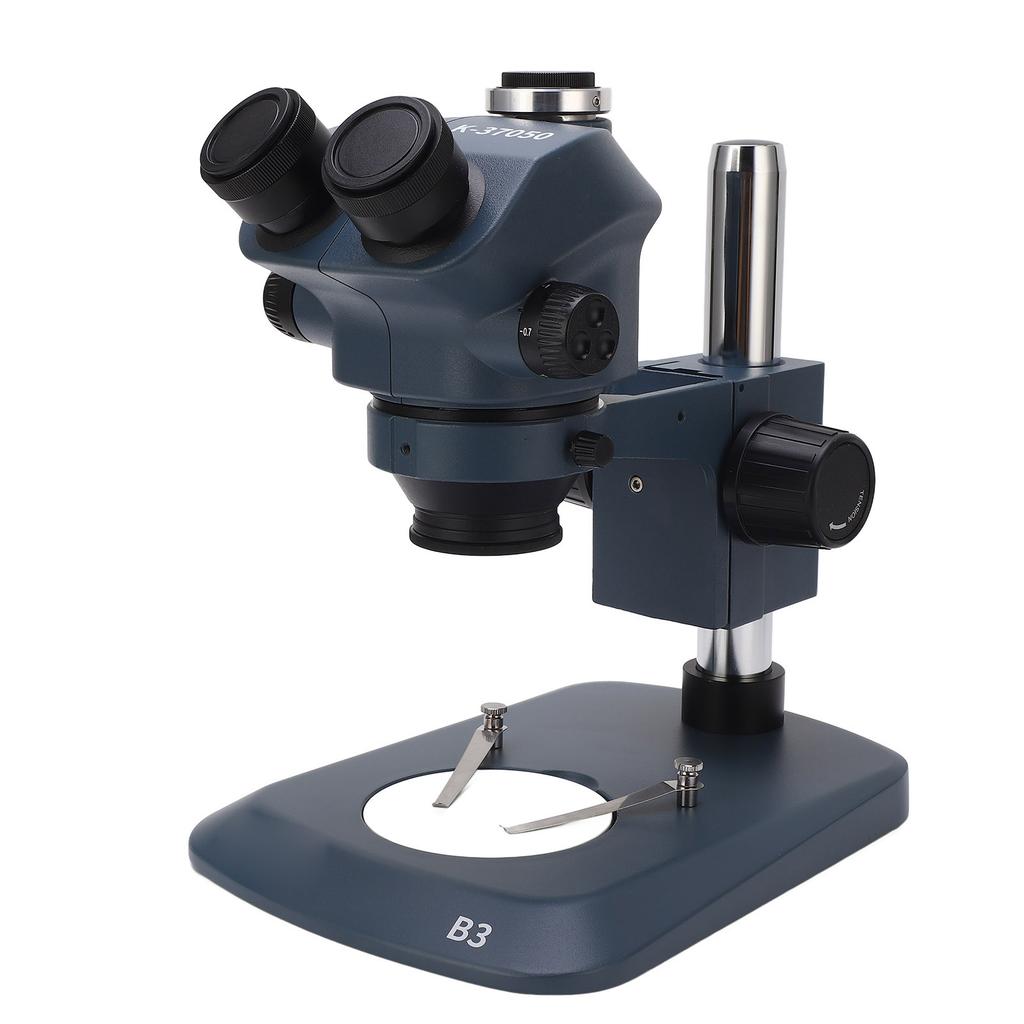 Microscop Stereo Trinocular 7X la 50X Confocal Ocular WF10X22mm Obiectiv Auxiliar 0.5X 2X