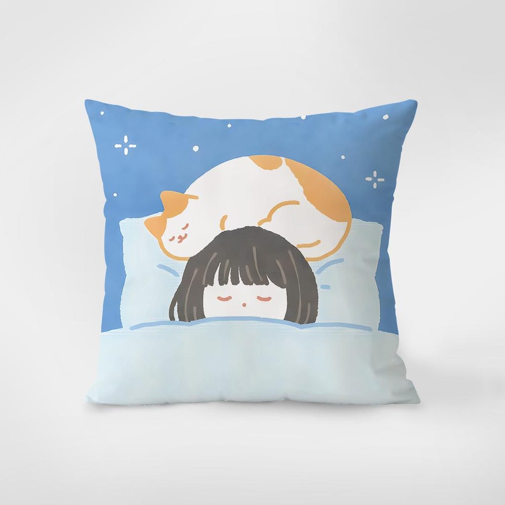 Cartoon Cat Pillowcase Interior Decoration Office Living Room Home Pillowcase