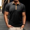 Men's Short Sleeved Shirt Men's 4-button T-shirt Casual Top