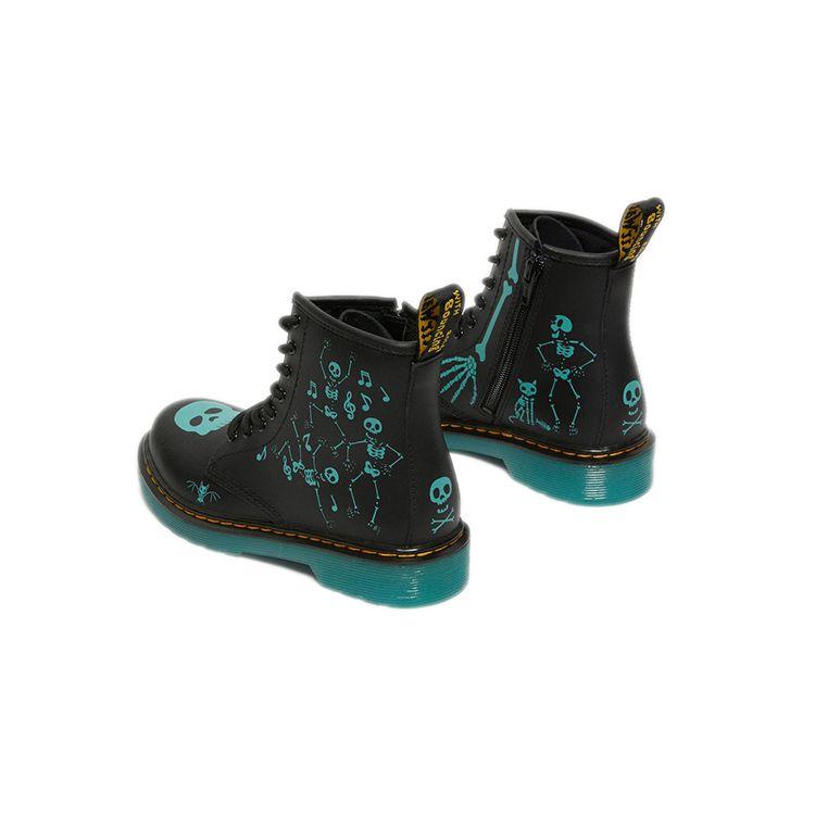 Dr. Martens 1460 Casual Skull Print Durable Boots Kids Boots Black Blue 27077001
