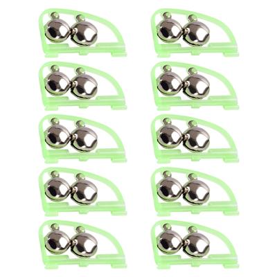 10pcs Glow Night Indicator Double Bells Alarm Fishing Gear Equipment for Lake River Arched Fishing Bells Rod Alarm