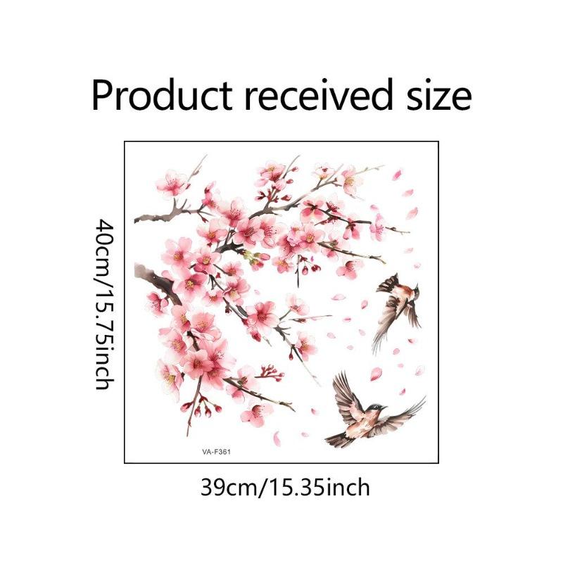 Dwustronna kolorowa naklejka ścienna z motylem i kwiatami, elektrostatyczna pasta do szyb okiennych, widoczna dekoracyjna naklejka ścienna