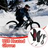 USB Uppvärmda Arbetsvantar Pekskärm Handvärmare Vante Fleece Stickade Varma Vantar För Motorcykelcykling Cykling Camping