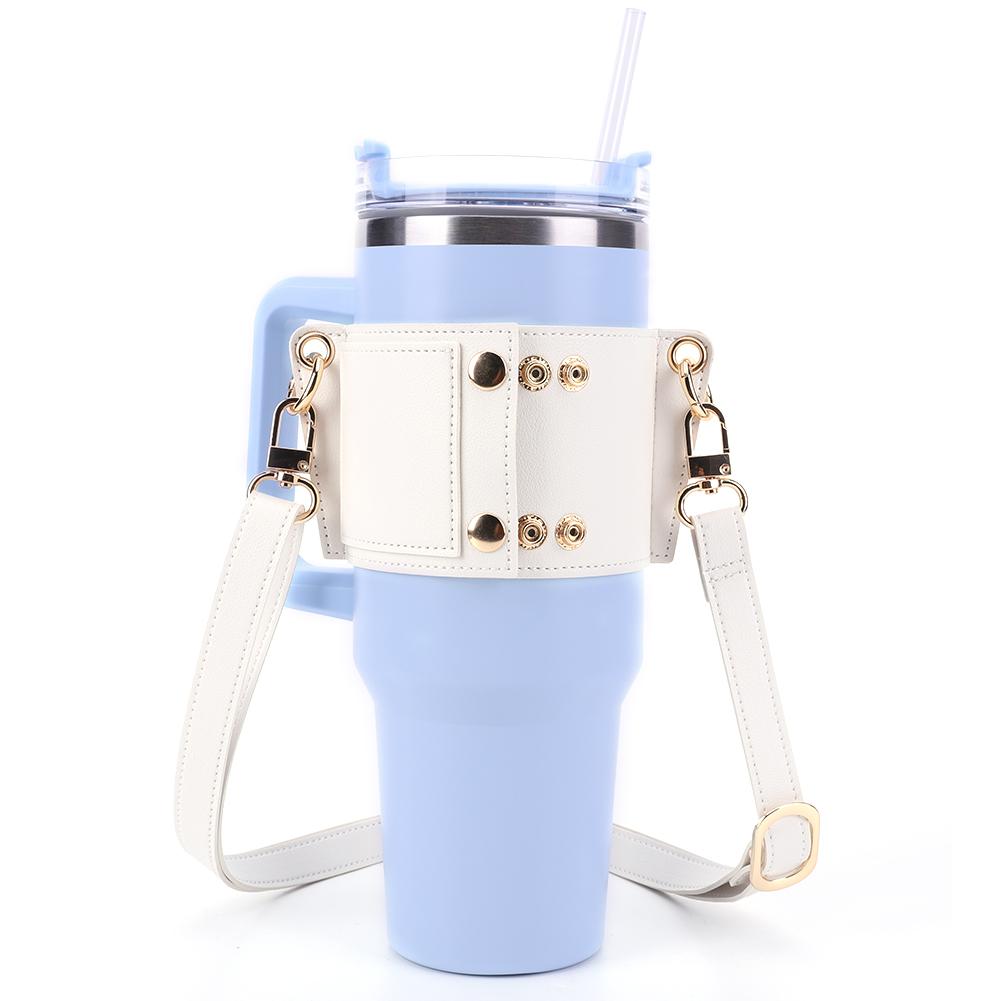 Porta Borraccia in Pelle PU Porta Borraccia Borsa a Tracolla per Borraccia Porta Borraccia per Tazza Stanley da 30oz e 40oz