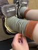 Korean Striped Cotton Mid-Calf Socks for Women - Spring/Autumn Trendy Long Socks, Summer Thin Style
