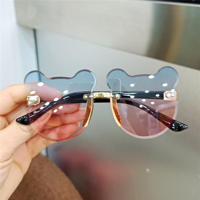 Kids Sun Sunglasses Bear Shape Children Glasses Trendy Girls Cartoon Eyeglasses Shades Driver Anti-Glare Boys Cartoon Sunglasses